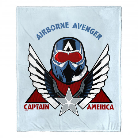 Captain America Airborne Avenger Silk Touch Throw Blanket 50" x 60"